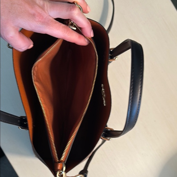 Coach Brown and Black Satchel with Signature Monogram - Picture 6 of 7